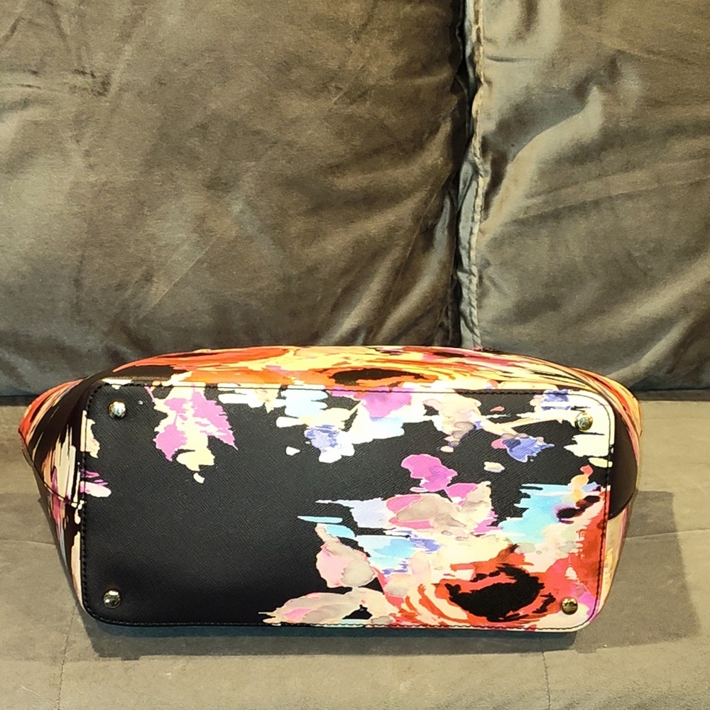 KATE SPADE NEW YORK SMALL TALLY BLURRY FLORAL LAUREL WAY BLACK TOTE - Picture 5 of 15
